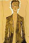 Egon Schiele Wall Art - A Standing man